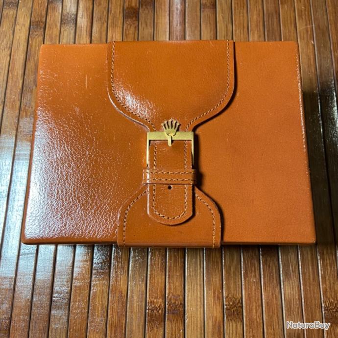 BOÎTE ÉCRIN LUXE MONTRE ROLEX VINTAGE CUIR BOIS ——- Montres