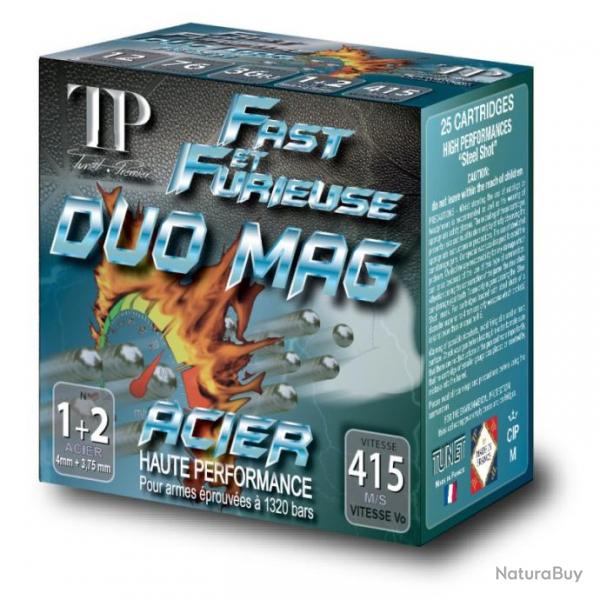 Cartouche TUNET TP FAST et FURIEUSE ACIER HP CAL.12/76 DUO par 25