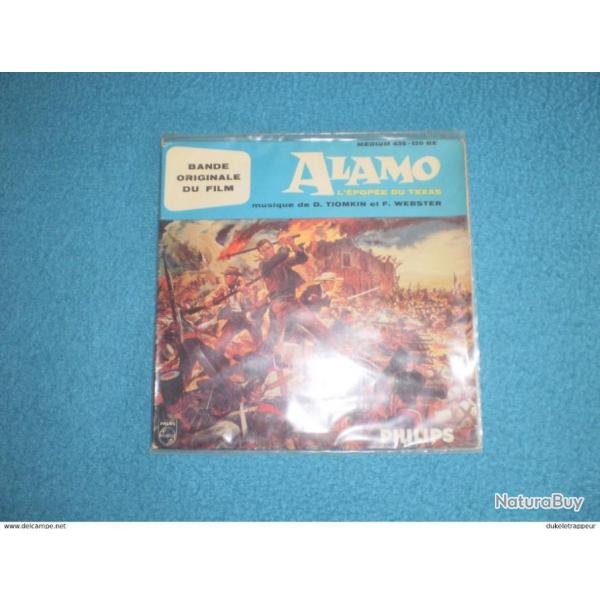 Disque 45T. B.O. du film "ALAMO" : Western, FarWest, Old Time,Cowboy,Indien, !