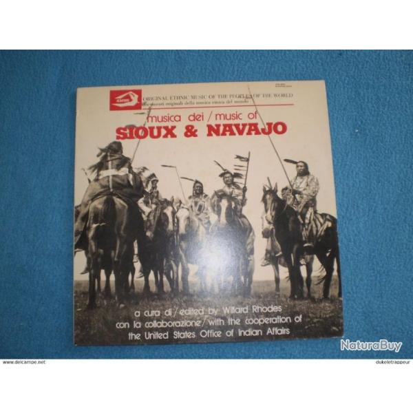 Disque 33T. Chants Indiens : SIOUX & NAVAJO !