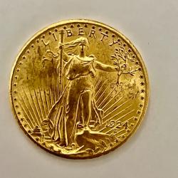 Pièce en or 20 $ Double Eagle USA - Saint-Gaudens 1924 - 33,43 g