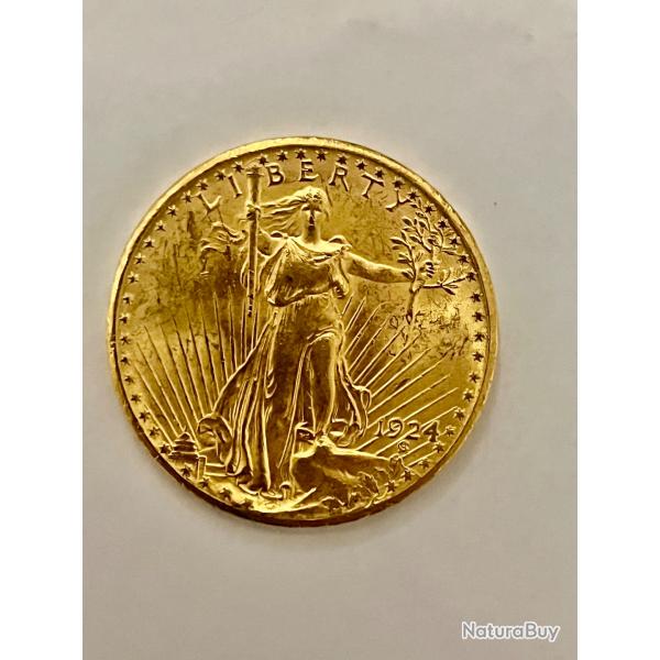 Pièce en or 20 $ Double Eagle USA - Saint-Gaudens 1924 - 33,43 g