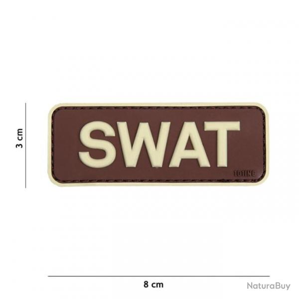 Patch 3D PVC SWAT marron