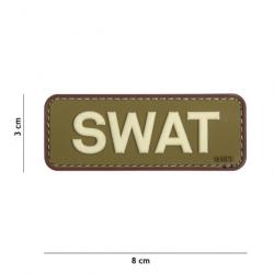 Patch 3D PVC SWAT vert/marron