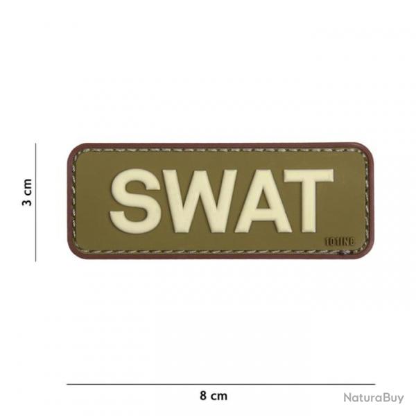 Patch 3D PVC SWAT vert/marron