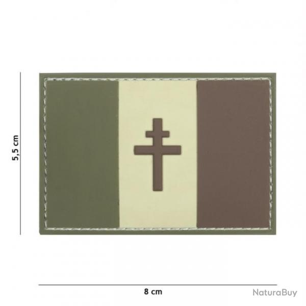 PATCH 3D PVC FRANCE croix de Lorraine vert