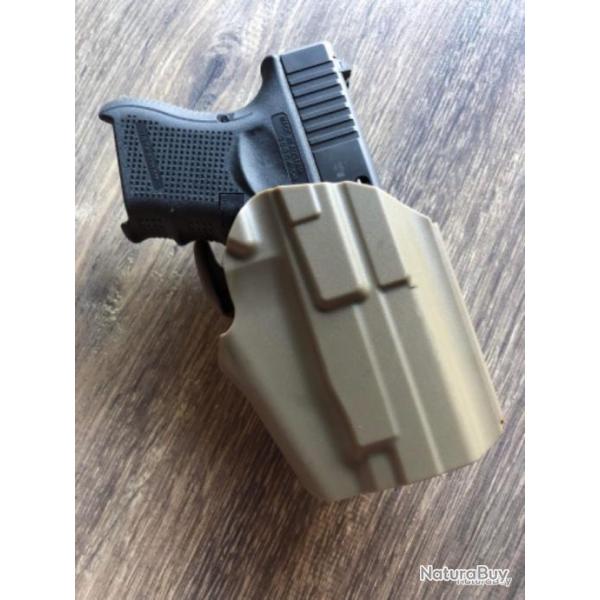 Holster type kydex, famille Glock 26, Airsoft.