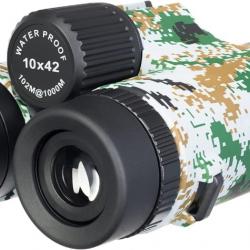 Jumelles Etanches Puissantes Camo Dots 10x42  pour Chasse Observation Mesures de Distance