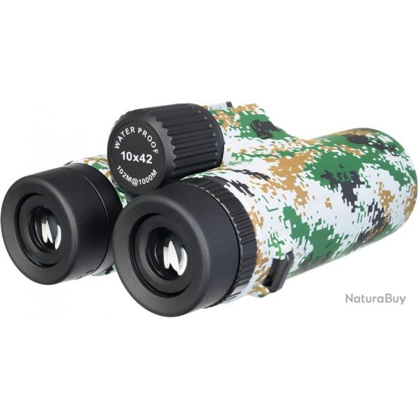 Jumelles Etanches Puissantes Camo Dots 10x42  pour Chasse Observation Mesures de Distance