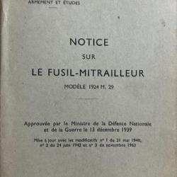 Notice sur le fusil-Mitrailleur Modèle 1924 M.29