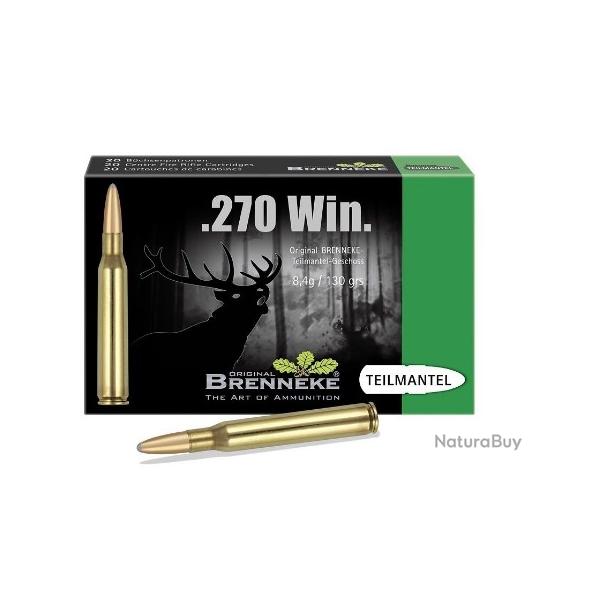 Munitions BRENNEKE basic 270win 8.4g 130gr par 20