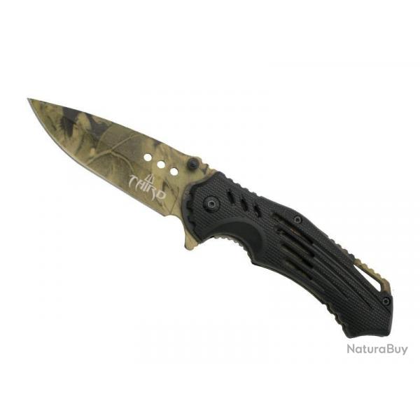 COUTEAU THIRD ABS NOIR 12CM CAMOUFLE INOX + ETUI