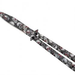 COUTEAU PAPILLON THIRD TETE DE MORT 12CM INOX