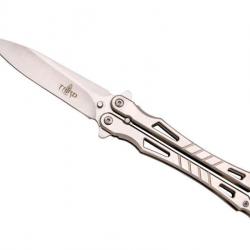 COUTEAU PAPILLON THIRD 13CM TOUT INOX SATINE