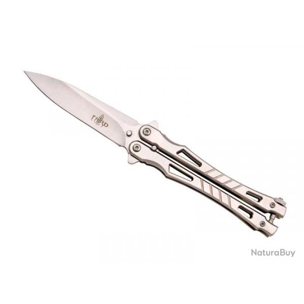 COUTEAU PAPILLON THIRD 13CM TOUT INOX SATINE