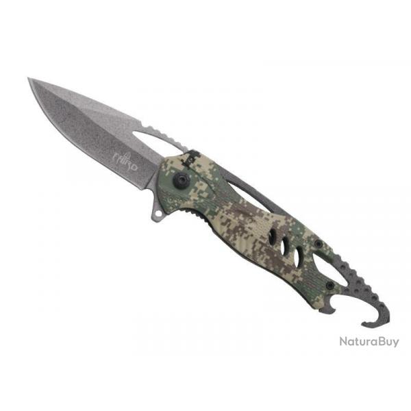 COUTEAU THIRD CAMOUFLE 12,5CM INOX + ETUI