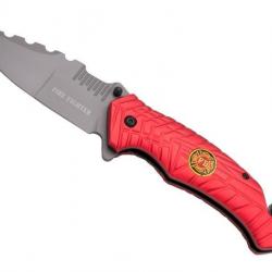 COUTEAU THIRD FIRE FIGHTER ALUMINIUM ROUGE 13CM INOX