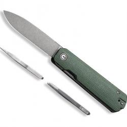 COUTEAU CIVIVI SENDY MICARTA VERT STONEWASHED