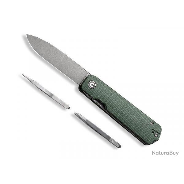 COUTEAU CIVIVI SENDY MICARTA VERT STONEWASHED