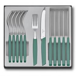 MENAGERE 12 PIECES VICTORINOX SWISS MODERN TABLE VERT SAUGE