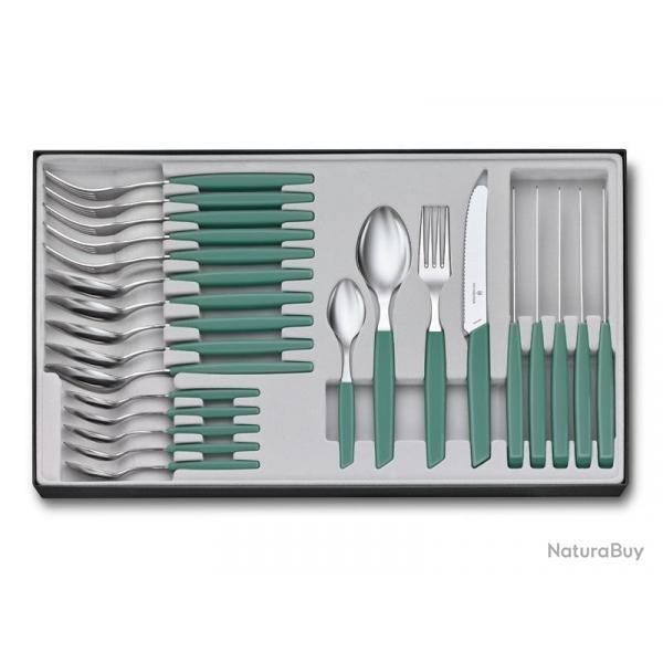 MENAGERE 24 PIECES VICTORINOX SWISS MODERN TABLE VERT SAUGE