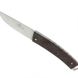 LE THIERS GILLES POCKET PLEIN MANCHE F. DE CARBONE ROUGE 10CM INOX