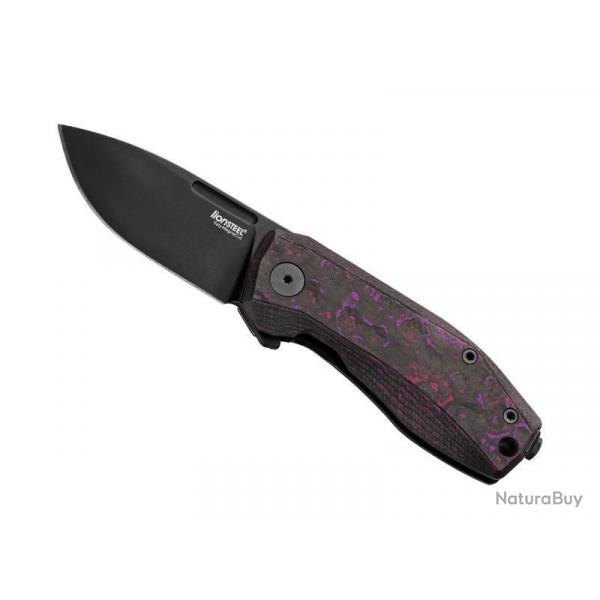 COUTEAU LIONSTEEL NANO FIBRE DE CARBONE VIOLET BLACKWASH