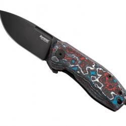 COUTEAU LIONSTEEL NANO FIBRE DE CARBONE MULTICOLORE BLACKWASH