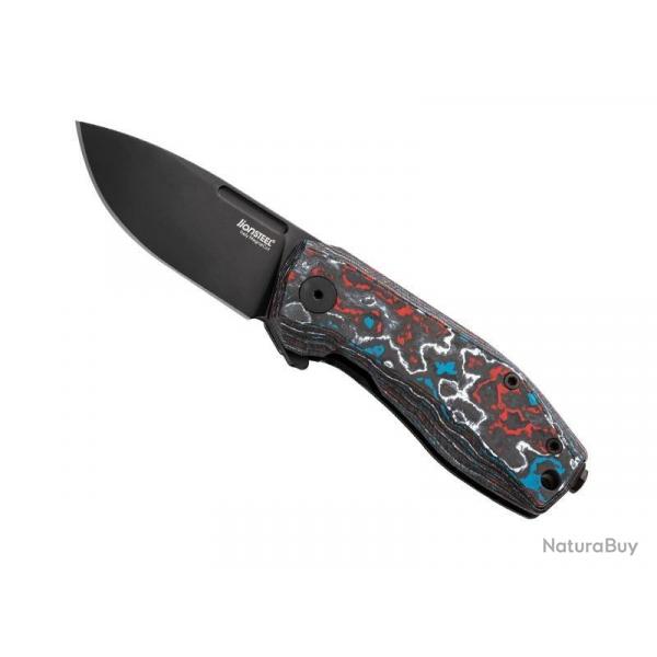 COUTEAU LIONSTEEL NANO FIBRE DE CARBONE MULTICOLORE BLACKWASH