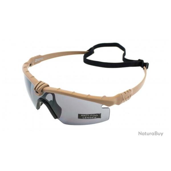 Lunette balistique Nuprol Battle Pros Gen II - Monture Beige / Verres Fums