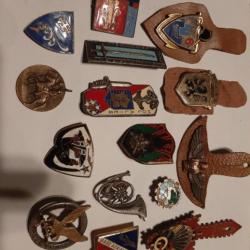 Lot pucelles et insignes Militaires