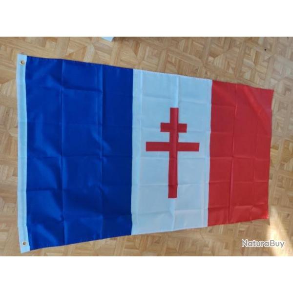 DRAPEAU FRANCE " CROIX DE LORRAINE"