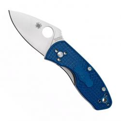 Couteau "Ambitious" S35VN / nylon-fibre de verre bleu, Tranchant plein [Spyderco]