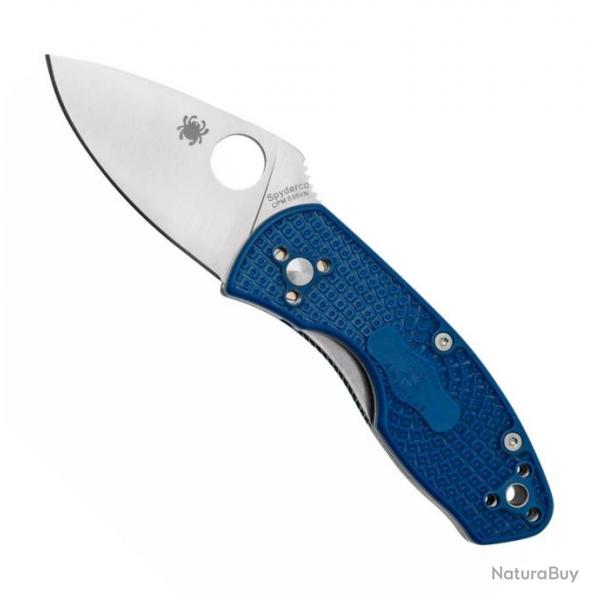 Couteau "Ambitious" S35VN / nylon-fibre de verre bleu, Tranchant plein [Spyderco]