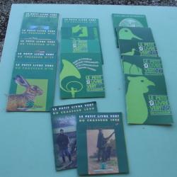 UNIQUE ! 16 "Petits livres vert du chasseur" 1998-1999; N° 6 à 9; 11 à 20 en TRES BON ETAT