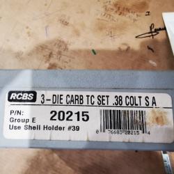 Jeux d'outils RCBS 3-die carb TC set 38 Colt SA