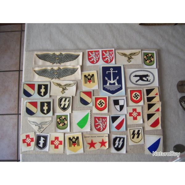 LOT DE DECALCOMANIE DE L INSIGNE  POUR CASQUE ALLEMAND