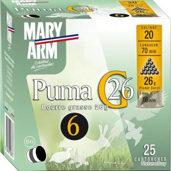 Cartouches MaryArm Puma G26 Cal.20/70 BG 24 gr N7.5