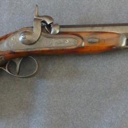 Beau pistolet de tir a percussion  de production Liégeoise  vers 1830