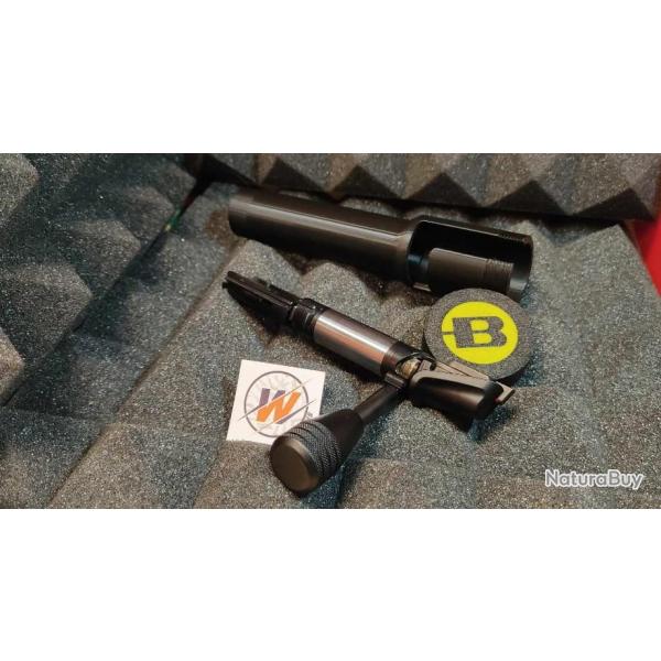 BERGARA B14  - START KIT ROUGE - Protge culasse avec couvercle NOIR avec LOGO + Guide baguette Noir