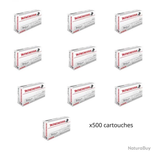 Munitions WINCHESTER cal.9mm luger super fmj 124gr par 500
