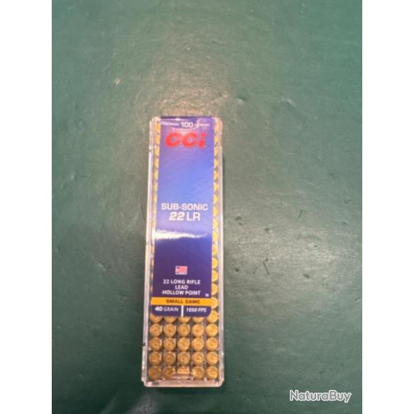 Munition 22lr cci sub 40gr par 100