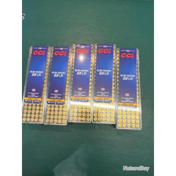 Munition 22lr cci sub 40gr par 500