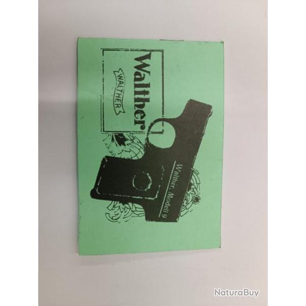 Manuel original pistolet Walther modele 9 6,35