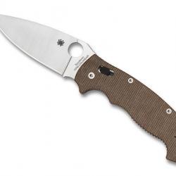 COUTEAU SPYDERCO MANIX 2 XL MICARTA BRUN CRU-WEAR