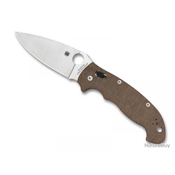 COUTEAU SPYDERCO MANIX 2 XL MICARTA BRUN CRU-WEAR