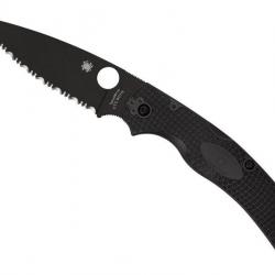 COUTEAU SPYDERCO NATIVE CHIEF TOUT NOIR A DENTS