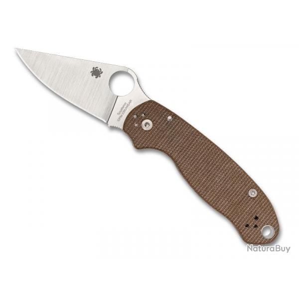 COUTEAU SPYDERCO PARA 3 MICARTA BRUN CRU-WEAR