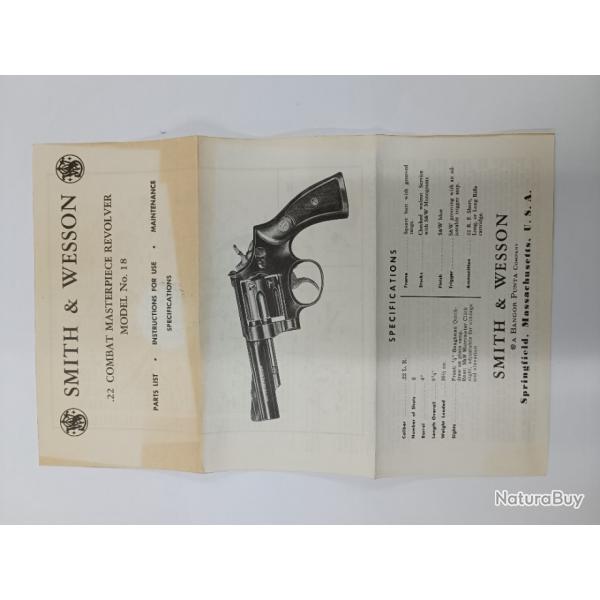 Manuel Smith et Wesson model 18 22lr