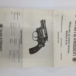 Manuel Smith et Wesson model 36 38 spécial